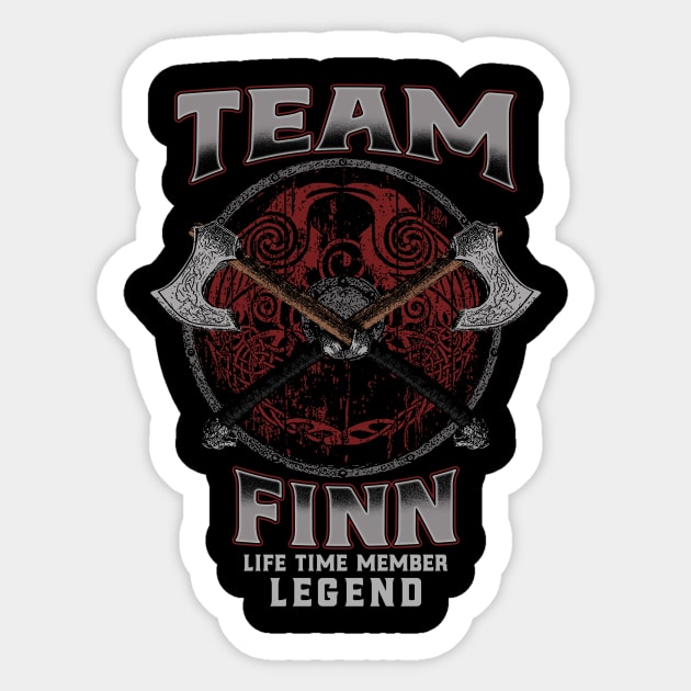 Finn Name - Lifetime Member Legend - Viking Sticker by Stacy Peters Art